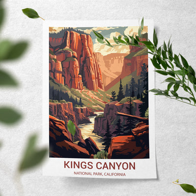 Kings Canyon National Park Poster – California Canyon Landscape Wall Print - Wanderlust Posters