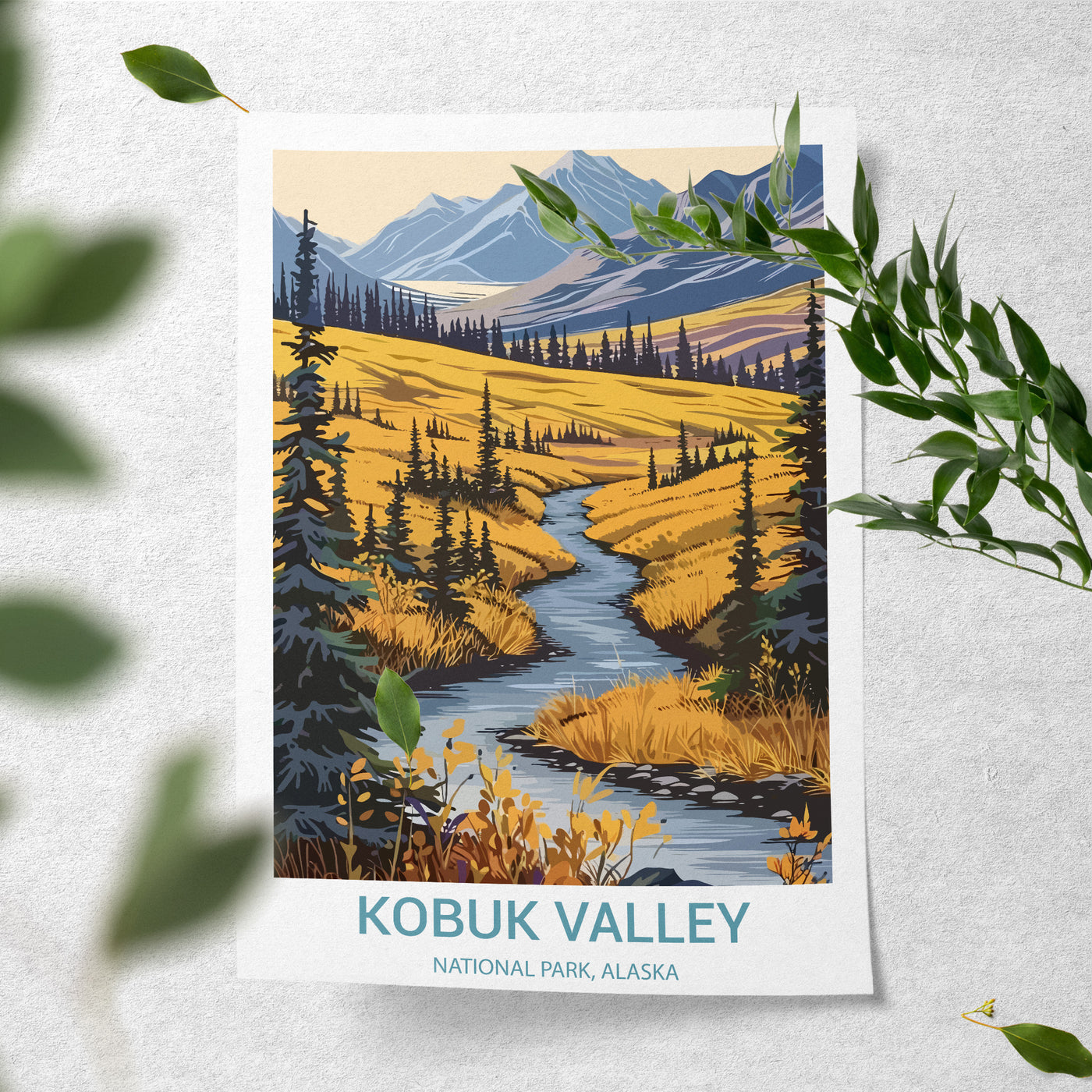 Kobuk Valley National Park Poster – Remote Alaska Tundra Vintage Art - Wanderlust Posters