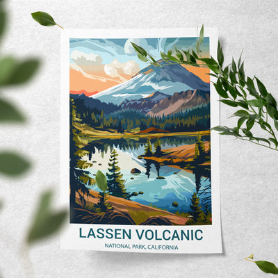 Lassen Volcanic National Park Poster – California Volcano Retro Wall Art - Wanderlust Posters