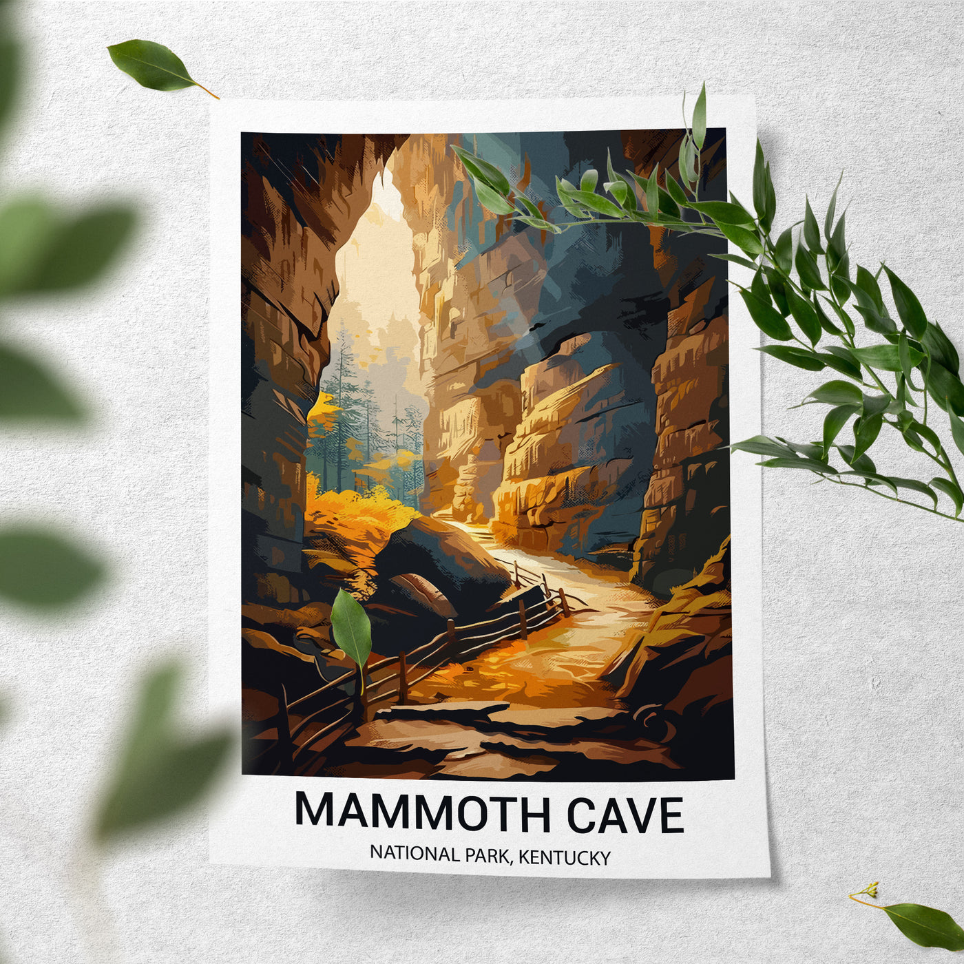 Mammoth Cave National Park Poster – Vintage Kentucky Cave Wall Art - Wanderlust Posters