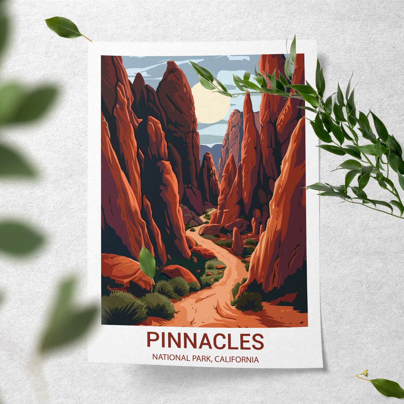 Pinnacles National Park Poster – Vintage California Rock Formations Wall Art - Wanderlust Posters
