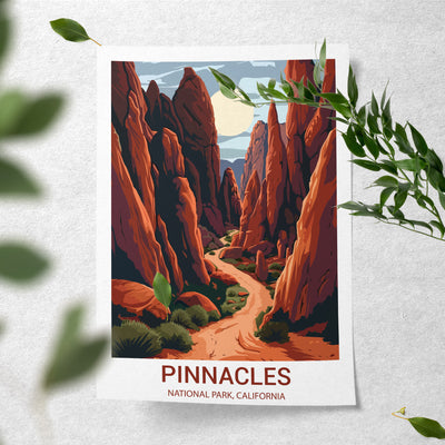 Pinnacles National Park Poster – Vintage California Rock Formations Wall Art - Wanderlust Posters