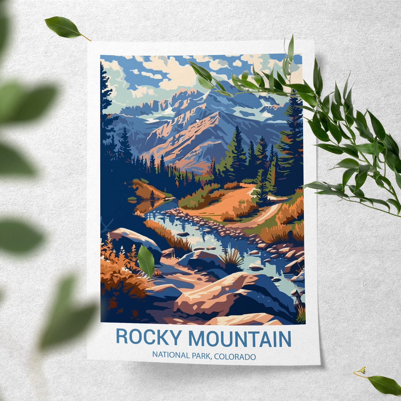 Rocky Mountain National Park Poster – Vintage Colorado Alpine Wall Art - Wanderlust Posters