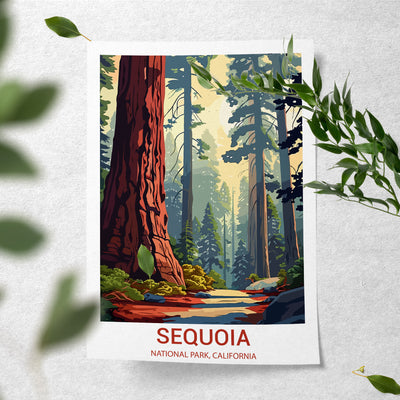 Sequoia National Park Poster – Giant Redwood Trees Print - Wanderlust Posters