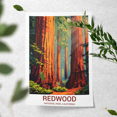 Redwood National Park Poster – Vintage Forest Wall Art - Wanderlust Posters