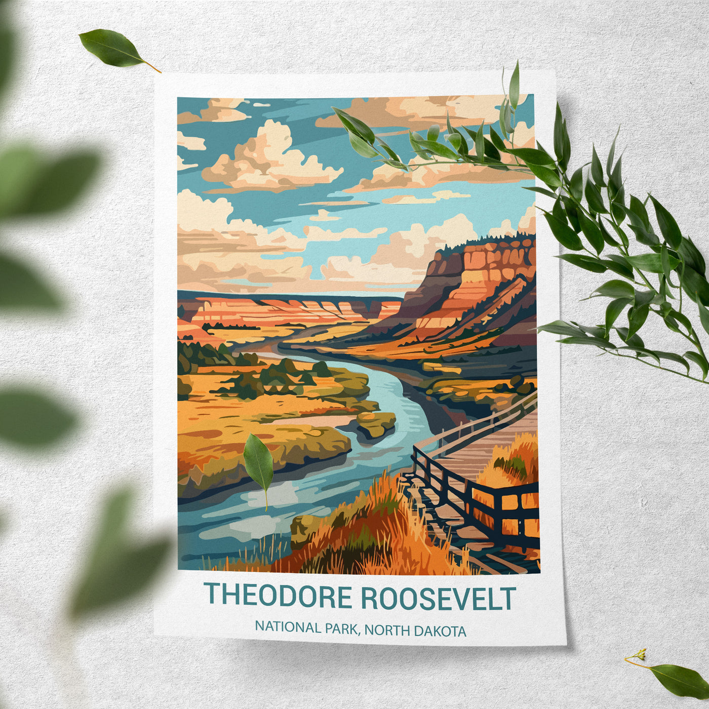 Theodore Roosevelt National Park Poster – Vintage Badlands Print - Wanderlust Posters