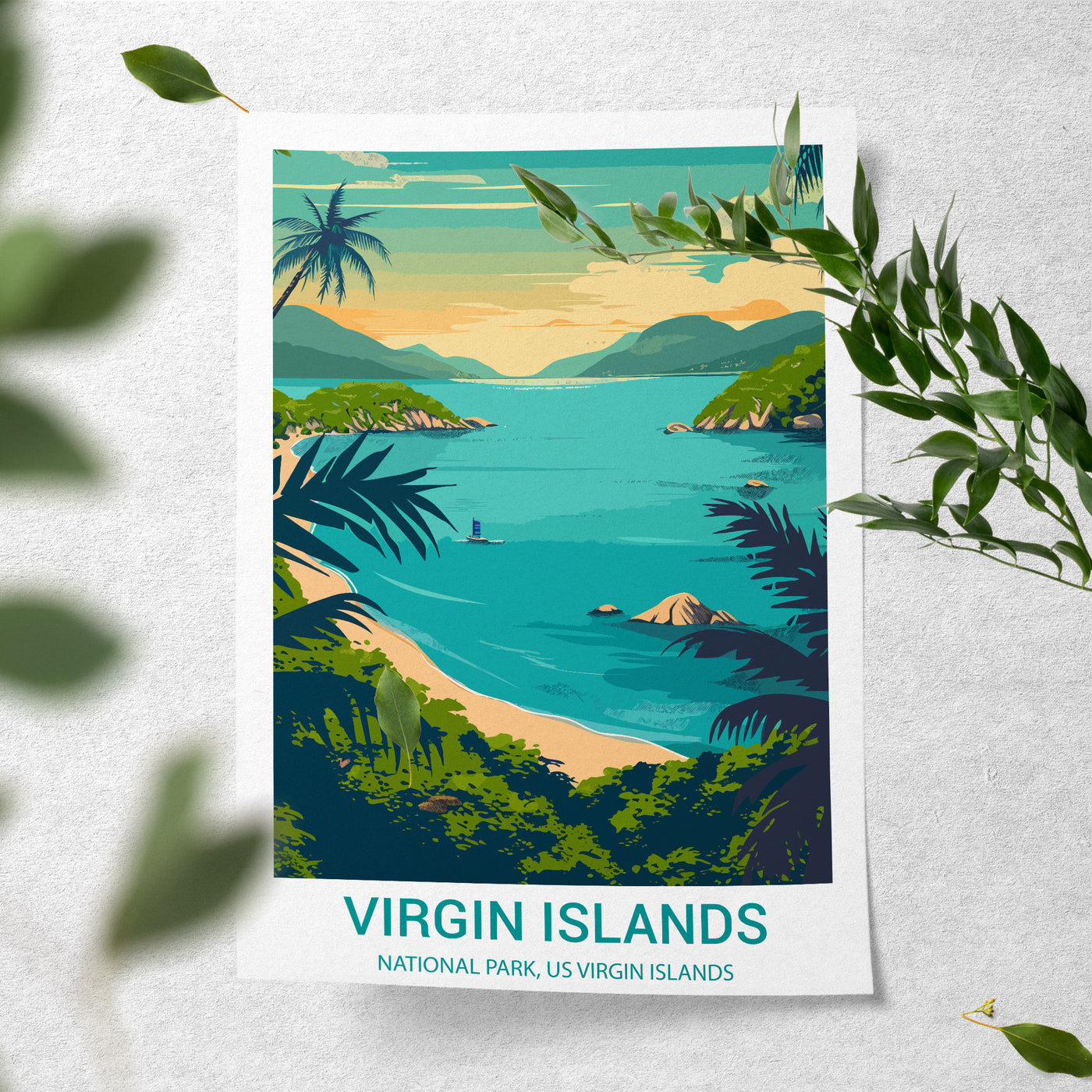 Virgin Islands National Park Poster – Tropical Beach Vintage Print - Wanderlust Posters