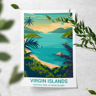 Virgin Islands National Park Poster – Tropical Beach Vintage Print - Wanderlust Posters