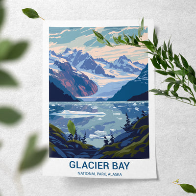 Glacier Bay National Park Poster – Vintage Alaska Wall Art Print - Wanderlust Posters