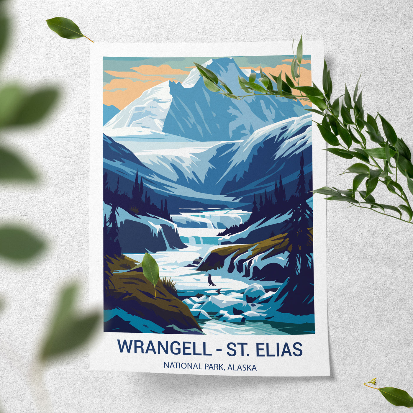 Wrangell–St. Elias National Park Poster – Alaska Glacier Print - Wanderlust Posters