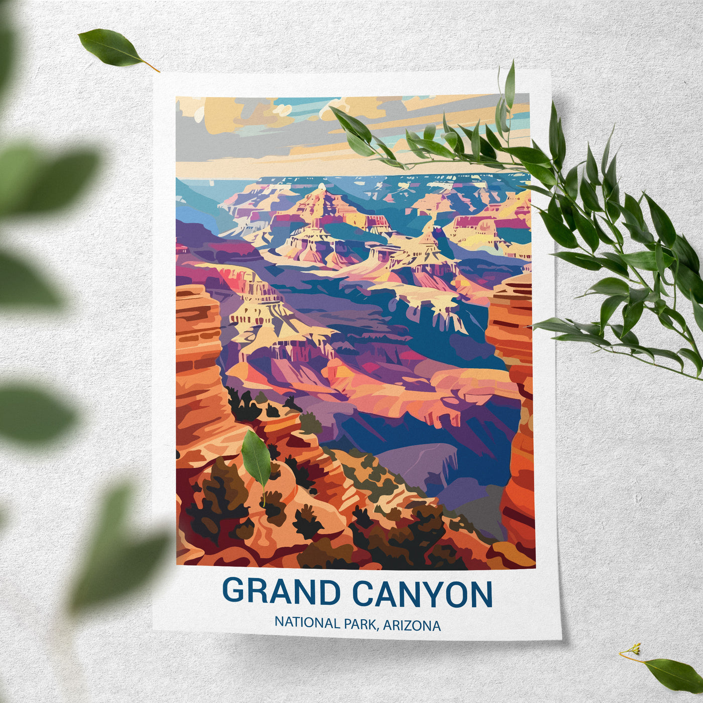 Grand Canyon National Park Poster – Vintage Arizona Desert Wall Art - Wanderlust Posters