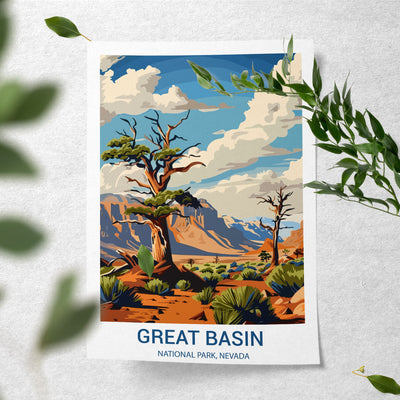 Great Basin National Park Poster – Retro Nevada Desert Wall Art Print - Wanderlust Posters