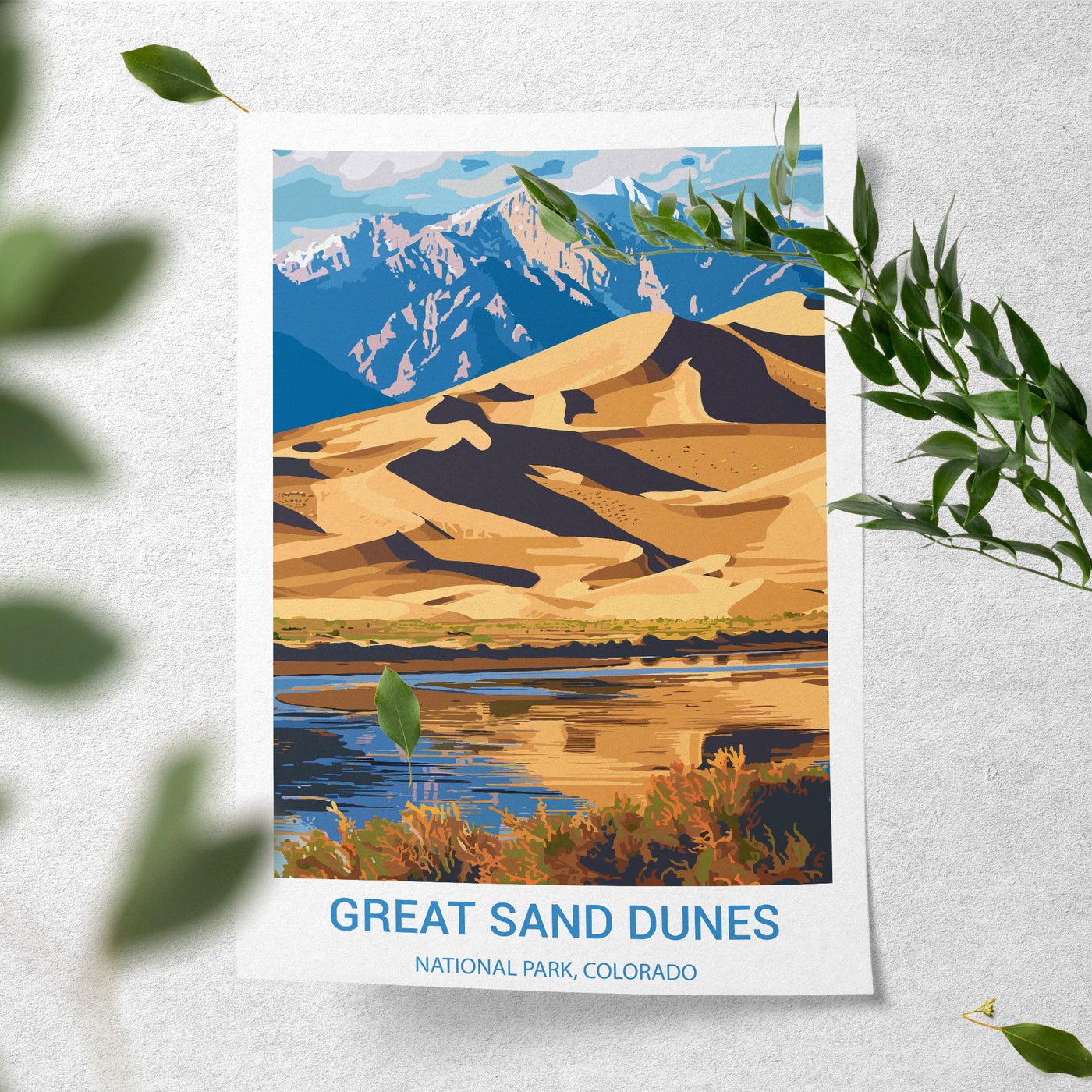 Great Sand Dunes National Park Poster – Vintage Colorado Landscape Print - Wanderlust Posters