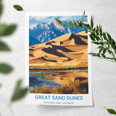 Great Sand Dunes National Park Poster – Vintage Colorado Landscape Print - Wanderlust Posters