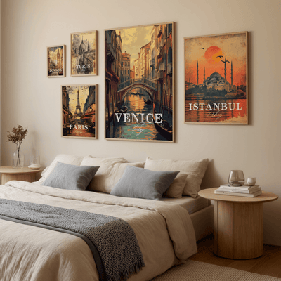 Venice, Italy - Vintage Canal Sunset - Travel Destinations Poster