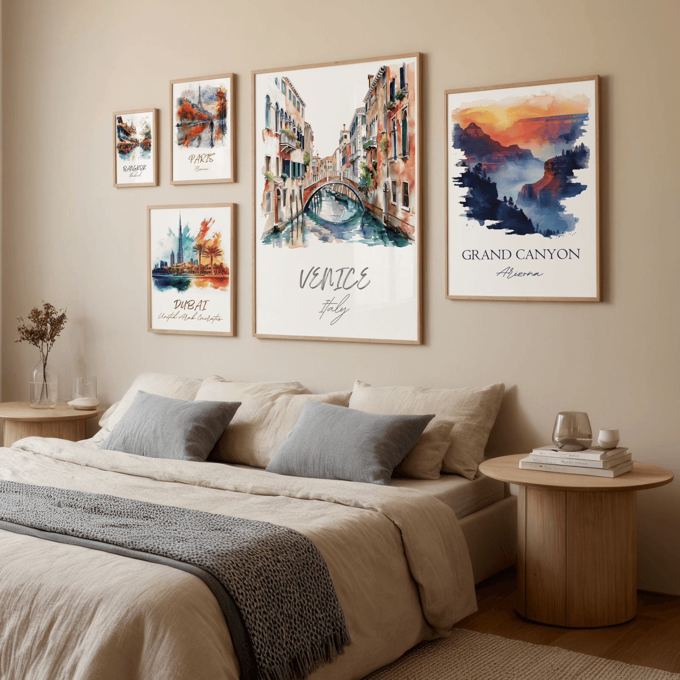 Venice, Italy - Watercolor Canal Scene - Travel Destinations Poster