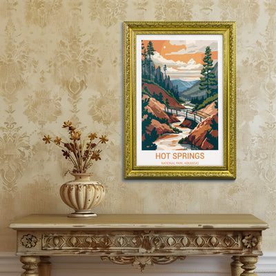 Hot Springs National Park Poster – Vintage Arkansas Forest Art Print - Wanderlust Posters