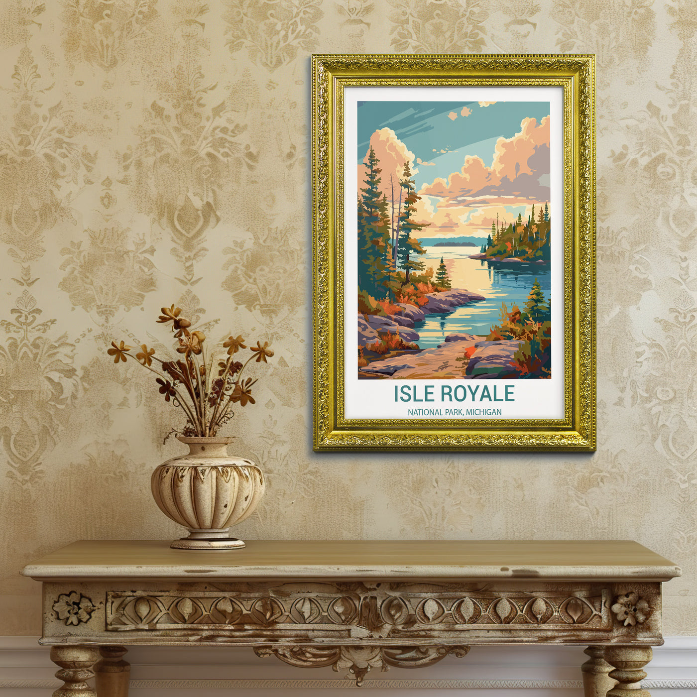 Isle Royale National Park Poster – Vintage Michigan Wilderness Print - Wanderlust Posters