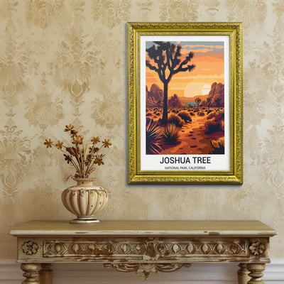 Joshua Tree National Park Poster – Desert Sunset Retro Wall Art - Wanderlust Posters