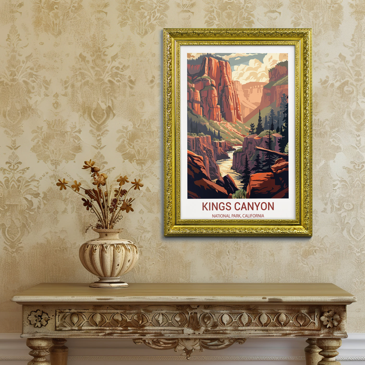 Kings Canyon National Park Poster – California Canyon Landscape Wall Print - Wanderlust Posters