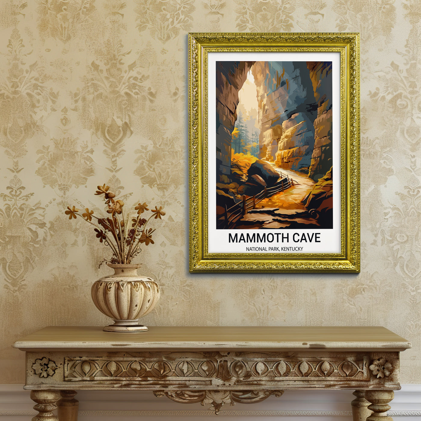 Mammoth Cave National Park Poster – Vintage Kentucky Cave Wall Art - Wanderlust Posters
