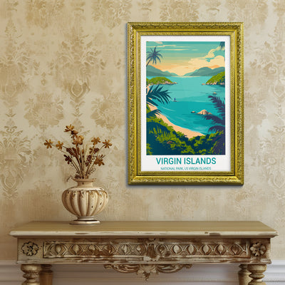 Virgin Islands National Park Poster – Tropical Beach Vintage Print - Wanderlust Posters