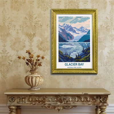 Glacier Bay National Park Poster – Vintage Alaska Wall Art Print - Wanderlust Posters