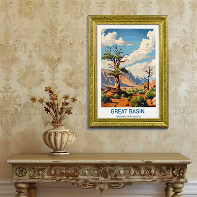 Great Basin National Park Poster – Retro Nevada Desert Wall Art Print - Wanderlust Posters