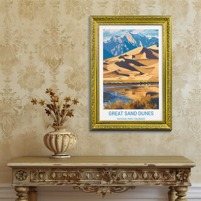 Great Sand Dunes National Park Poster – Vintage Colorado Landscape Print - Wanderlust Posters