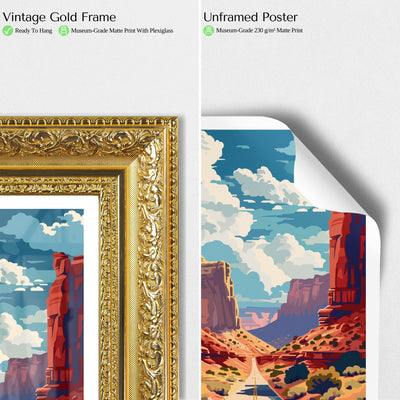 Capitol Reef National Park Poster - Vintage Roadscape Art - Wanderlust Posters