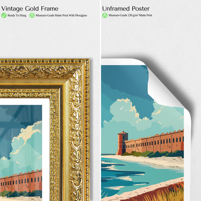 Dry Tortugas National Park Poster – Coastal Vintage Print - Wanderlust Posters