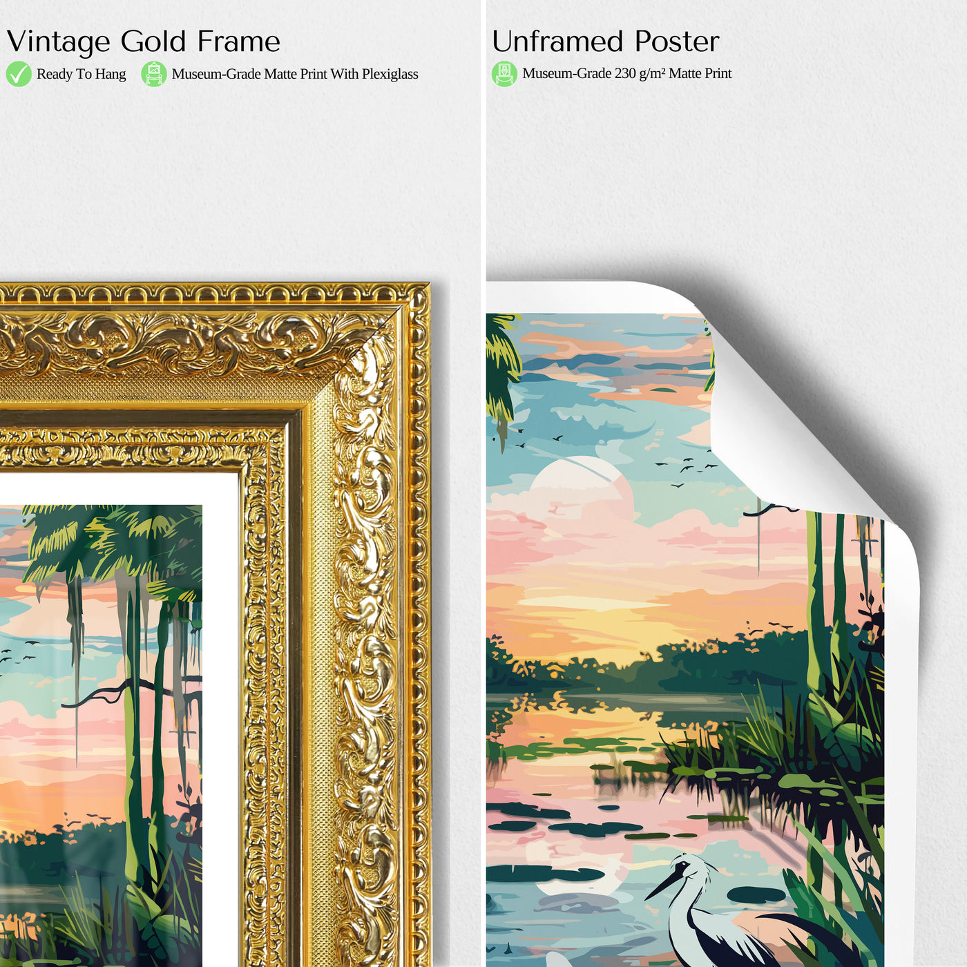 Everglades National Park Poster – Sunset Swamp Scene Art Print - Wanderlust Posters