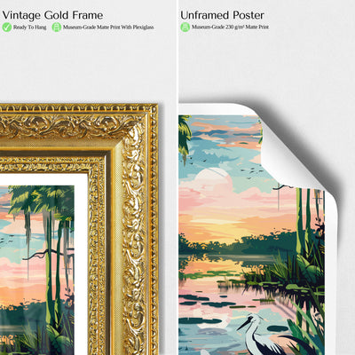 Everglades National Park Poster – Sunset Swamp Scene Art Print - Wanderlust Posters