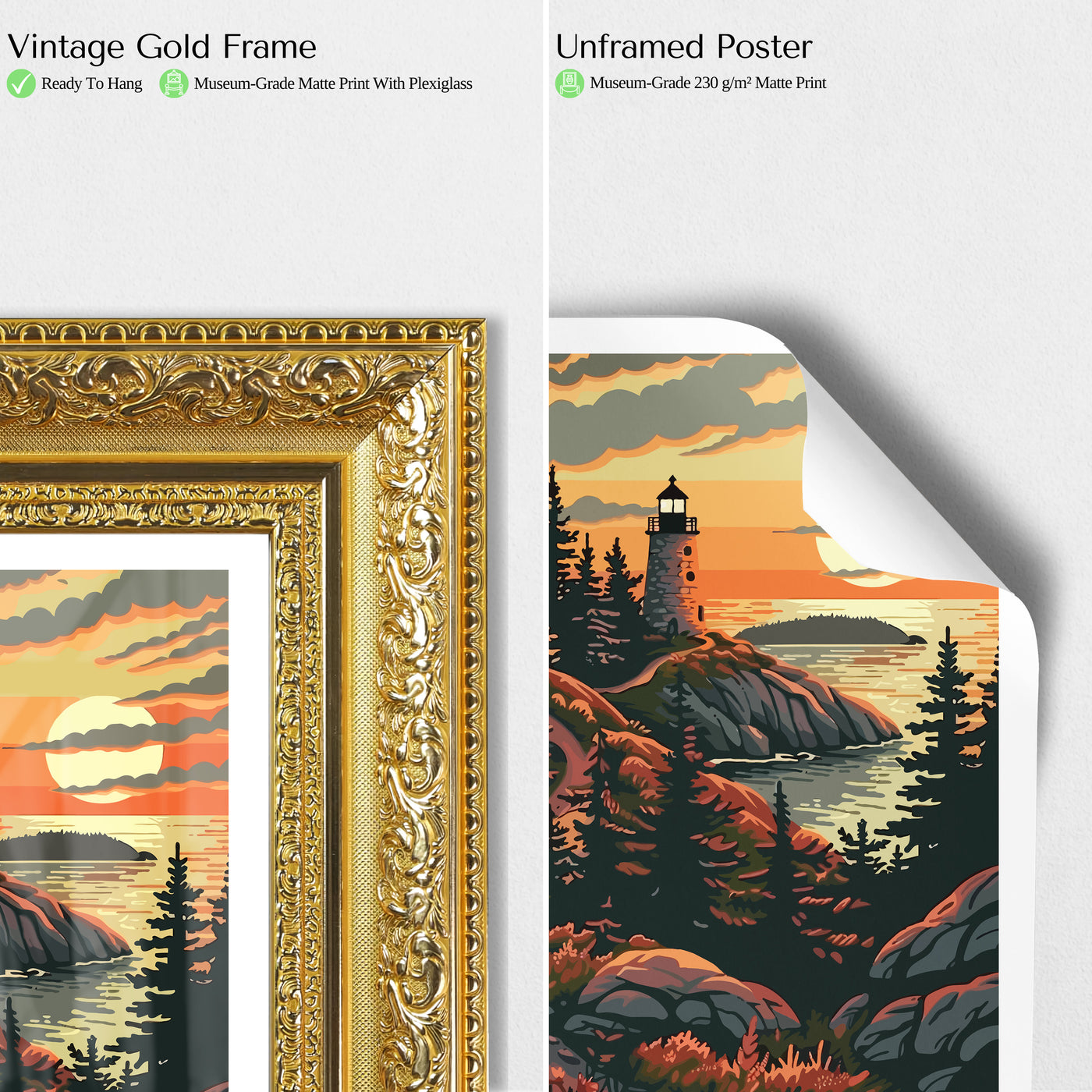 Acadia National Park Poster – Maine Travel Wall Art - Wanderlust Posters