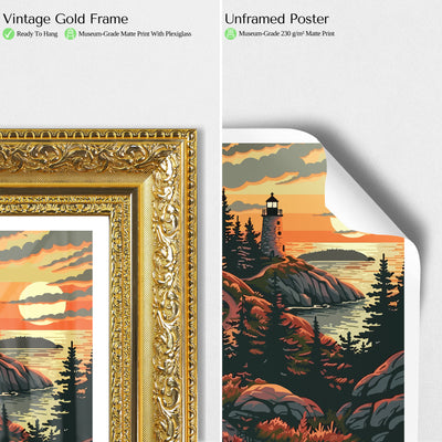 Acadia National Park Poster – Maine Travel Wall Art - Wanderlust Posters