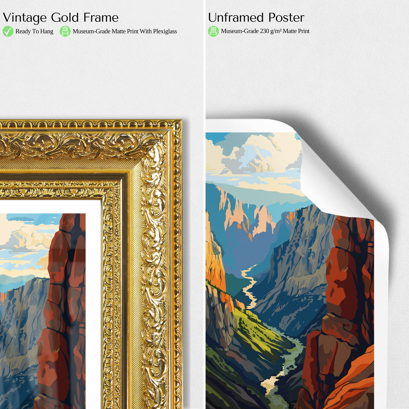 Black Canyon National Park Poster - Dramatic Retro Print - Wanderlust Posters