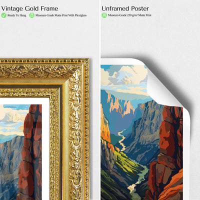 Black Canyon National Park Poster - Dramatic Retro Print - Wanderlust Posters