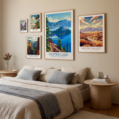 Crater Lake National Park Poster – Vintage Scenic Print - Wanderlust Posters