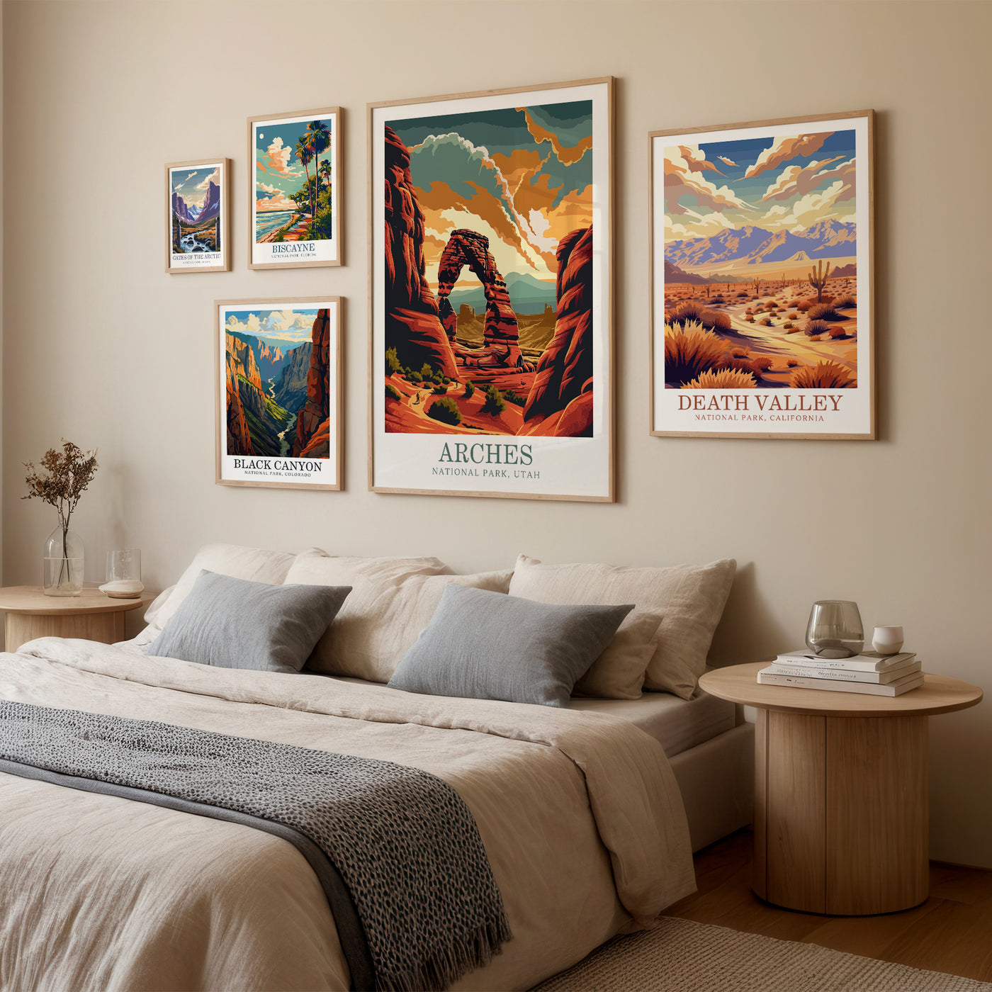 Arches National Park Poster - Retro Desert Landscape Print - Wanderlust Posters