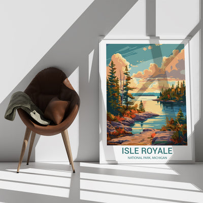 Isle Royale National Park Poster – Vintage Michigan Wilderness Print - Wanderlust Posters