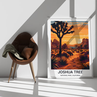 Joshua Tree National Park Poster – Desert Sunset Retro Wall Art - Wanderlust Posters