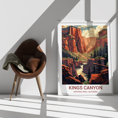 Kings Canyon National Park Poster – California Canyon Landscape Wall Print - Wanderlust Posters