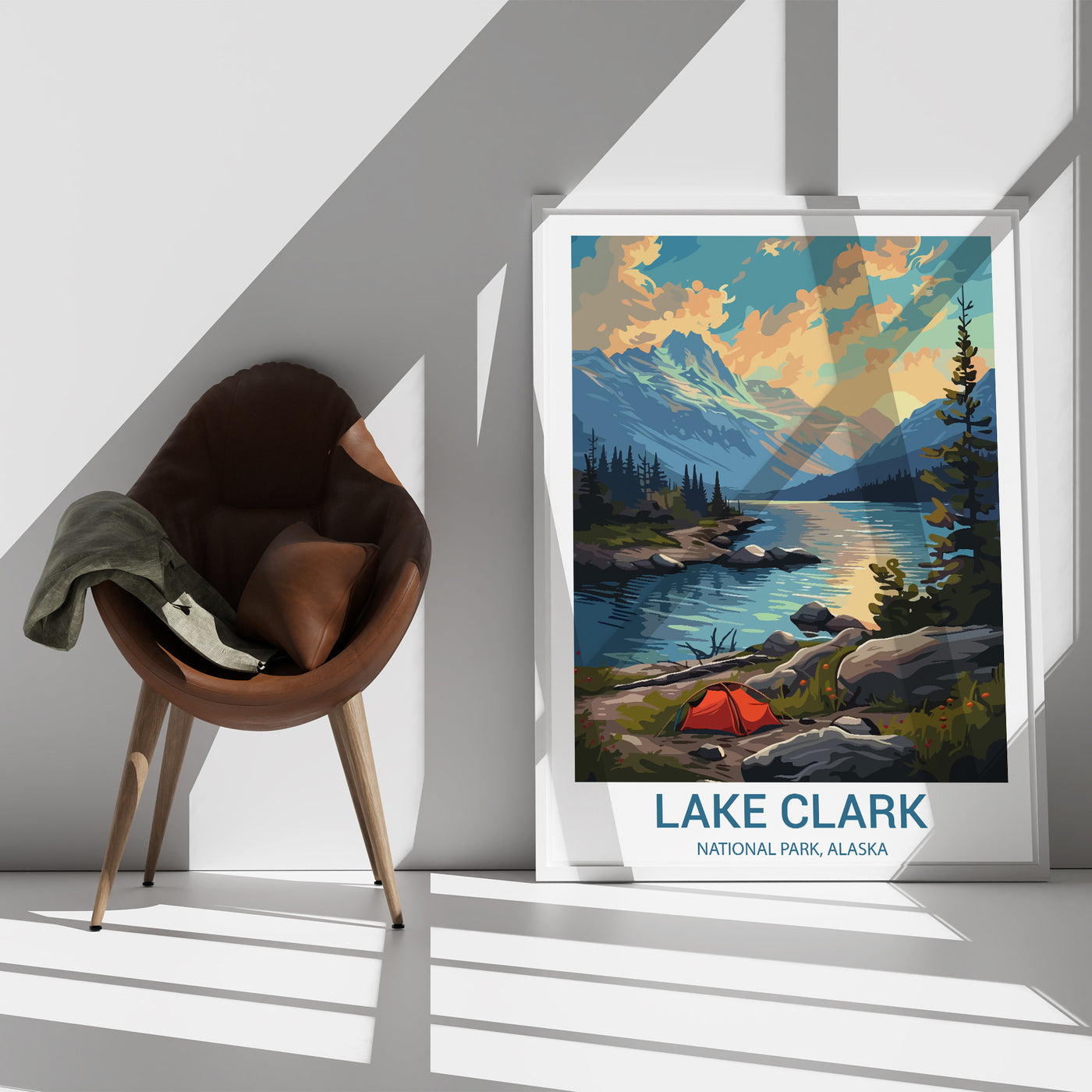 Lake Clark National Park Poster – Vintage Alaska Camping Wall Art - Wanderlust Posters
