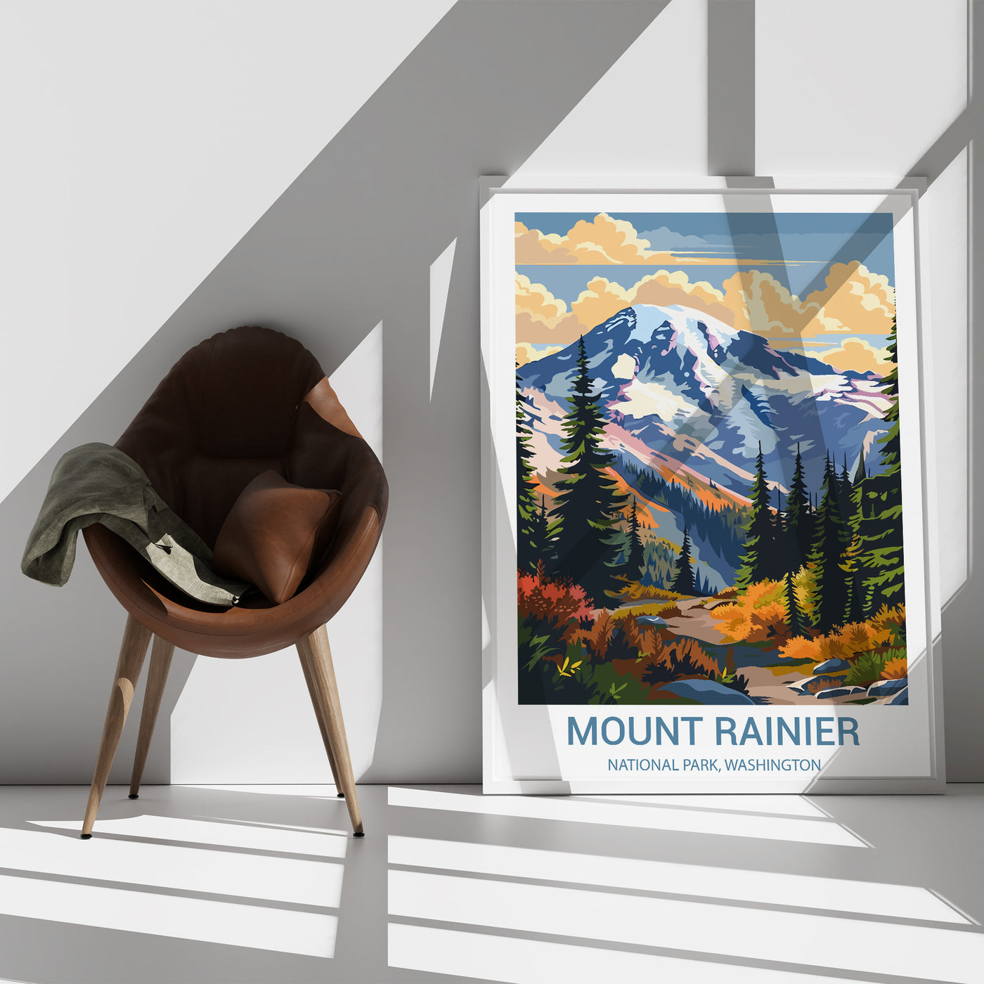 Mount Rainier National Park Poster – Vintage Cascade Mountain Wall Art - Wanderlust Posters