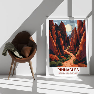 Pinnacles National Park Poster – Vintage California Rock Formations Wall Art - Wanderlust Posters