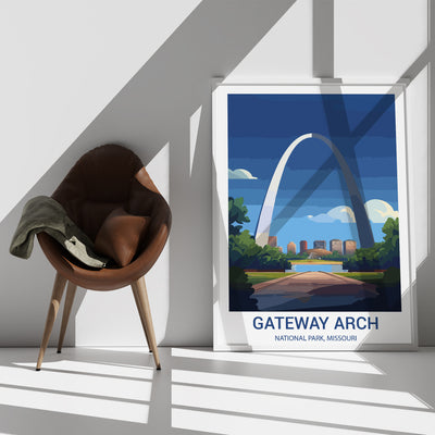 Gateway Arch National Park Poster – Retro-Styled St. Louis Wall Art Print - Wanderlust Posters
