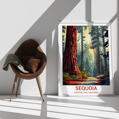 Sequoia National Park Poster – Giant Redwood Trees Print - Wanderlust Posters