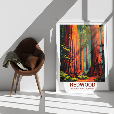 Redwood National Park Poster – Vintage Forest Wall Art - Wanderlust Posters