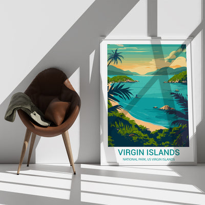 Virgin Islands National Park Poster – Tropical Beach Vintage Print - Wanderlust Posters