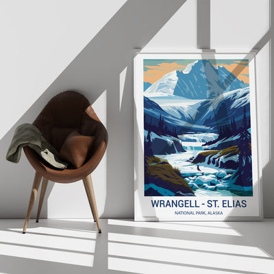 Wrangell–St. Elias National Park Poster – Alaska Glacier Print - Wanderlust Posters